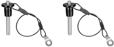 Reinscer 2 goupilles de serrage en acier inoxydable, 6 mm de diamètre, goupille de sécurité à bille avec câble de lanière à bouton-pression, longueur utile 25 mm