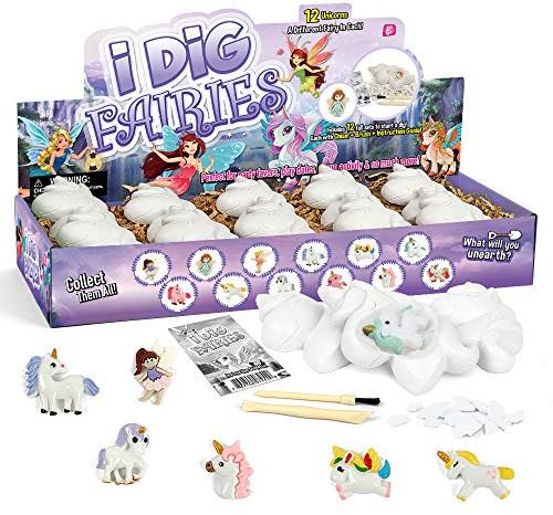 Byncceh Fairy Unicorn Digging Toys for Kids - Premium Excavation Kit,Magical Treasure Hunt Kit with 12 Set, Fairy Unicorn Toys for Girls Party Birthday Gift