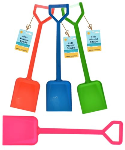 Electoys 45cm Kids Spade | Plastic Shovel Beach Spades Sand Pit Accessories | Garden Digging Shovel for Children | Soil Scoop Sand Seaside Sandpit Toys for Kids | Assorted Colour | 1 Pack