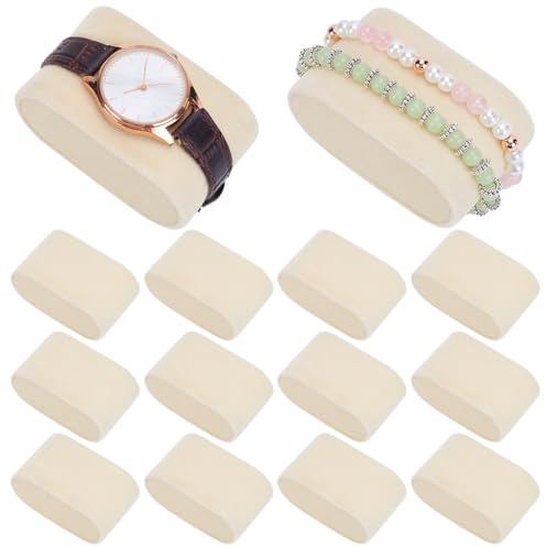UNICRAFTALE 14 Pièces Coussinets De Boîte À Montres Blanc Coussin Velours Petit Pour Bracelet Présentation Bijoux Pour Homme Affaires Maison Écran Bague Stockage