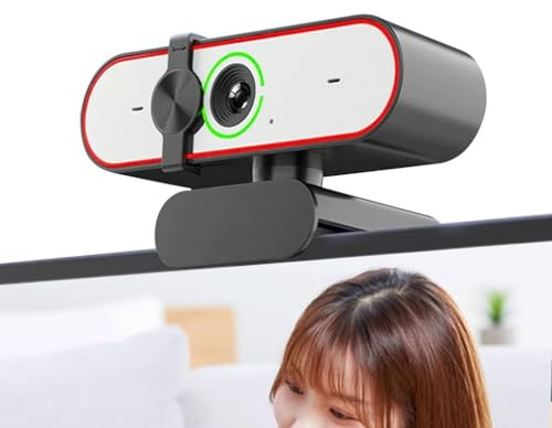 2K 4K-webbkamera med inbyggd mikrofonskyddsskydd, USB-webbkamera med fyllningsljus, HD autofokus streamingkamera for PC-dator(4K)