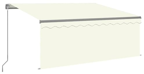 Coespram Tenda da sole retrattile manuale, 3,5 x 2,5 m, con braccio articolato, per terrazze e balconi, robusto telaio in alluminio, protezione da sguardi indiscreti e ombra, crema/antracite