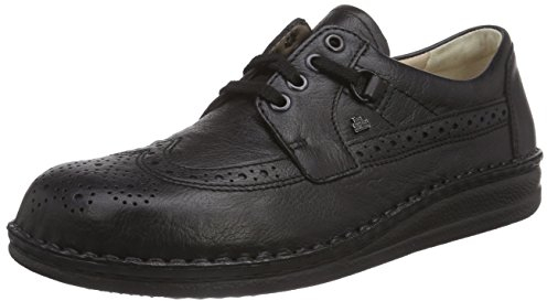 Finn Comfort York, Herren Brogue Schnürhalbschuhe, Schwarz (Schwarz Togo), 43 EU