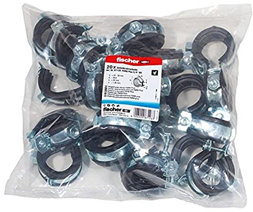 fischer FGRS Plus 3/4'' BG - Rohrschelle mit Schnellverschluss zum zeitsparenden Befestigen von Rohrleitungen bis 2“ mit Gewindestangen oder Stockschrauben - 20 Stück - Art.-Nr. 87126