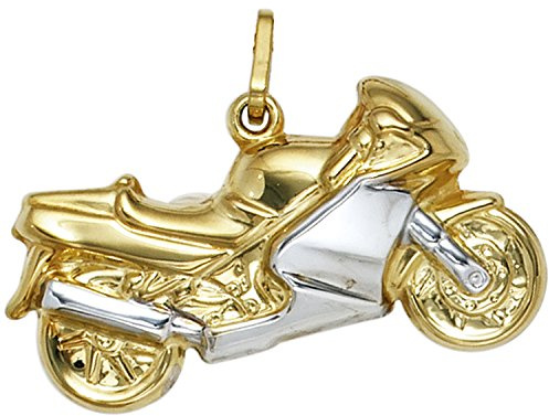 Jobo Damen-Anhänger Motorrad aus 8 Karat 333 Gold Bicolor