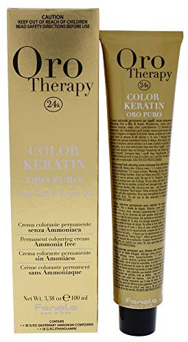 Fanola Crema colorante sin amoniaco Oro Therapy 24K KERATIN Color 9.00 Rubio clarísimo natural intenso 100 mL - Color permanente tinte