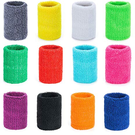 ZWOOS Unisex Adult Sport026 24 Packung Absorbierende Schweissband für Tennis Squash Badminton Turnhalle Basketball (Mischen), small