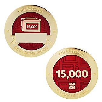 15000 Finds/Funde Coin + Tb !!gefunden Geocaching Milestone Geocoin and Tag Set