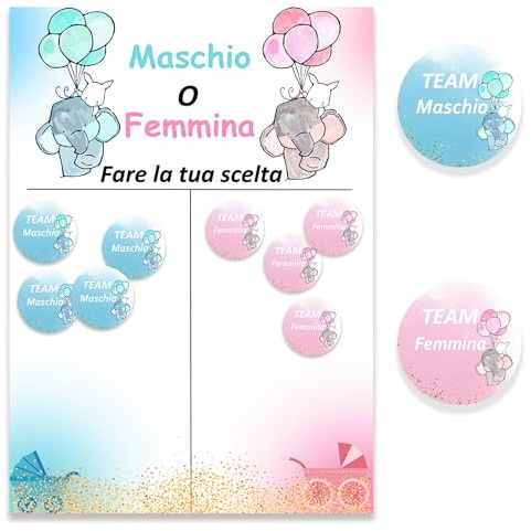 kit baby shower boy or girl,72 Adesivi Baby Shower+poster,Team Maschio e Team femmina,gender reveal party decorations,benvenuto nascita,rivelazione sesso bambino