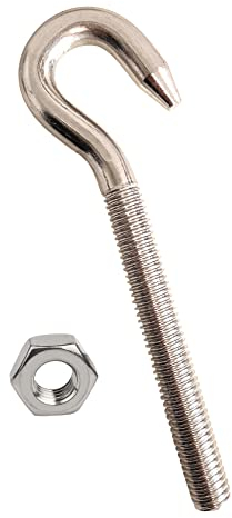 M8 Crochet Boulon Anneau à Vis Crochet en Acier Inoxydable 304 avec Noix pour une Utilisation en Intérieur et en Extérieur, Lot de 10