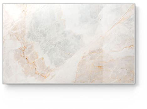 DEQORI Tagliere per la colazione in vetro | piccolo 23 x 14 cm | motivo struttura in marmo | tagliere di design per cucina | tagliere per la colazione antibatterico e antiscivolo | piatto in vetro e