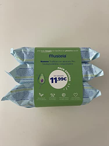 MUSTELA TOALLITAS CON AGUACATE BIO 3X60 UDS