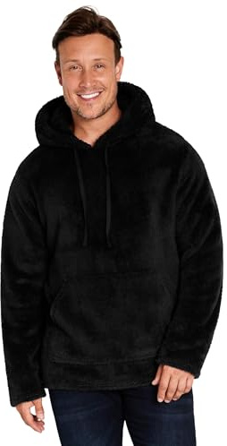 CityComfort Mens Hoodies - Super Soft Fluffy Hoodie Pullover for Men and Teenagers - M-3XL Fleece Lounge Wear - Gifts for Him (Black, XL)