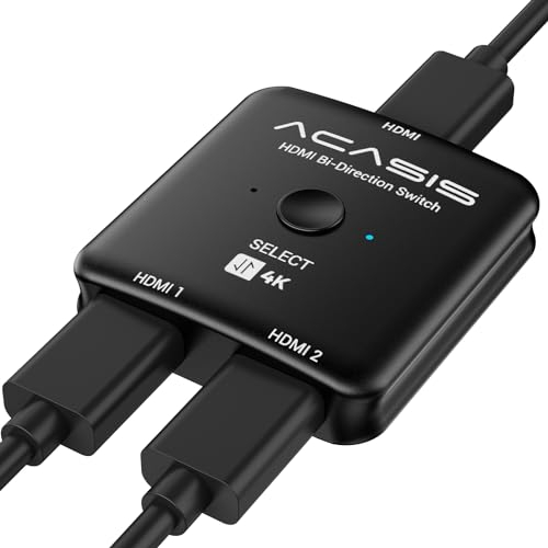 ACASIS Switch HDMI 4K 60Hz, Splitter HDMI Multiprise Hdmi pour TV, Bidirectionnel Commutateur HDMI 2 Entrées 1 Sortie, Compatible avec Xbox PS5/4/3 Blu-Ray Player Fire Stick Roku