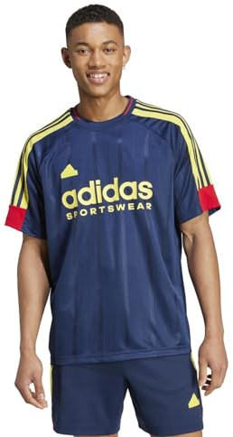 Adidas Men's House of Tiro Nations Pack T-Shirt, Collegiate Navy/Scarlet/Impact Yellow, Large