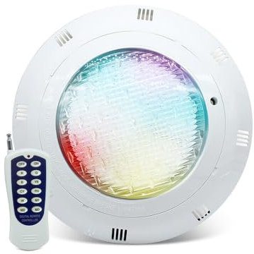 12 V poolbelysning undervatten poolljus undervattensljus med fjärrkontroll, 7 färgkombinationer LED och 3 lägen vattentät dammbelysning för pooler, akvari, vattenparker 29,5 x 7 cm
