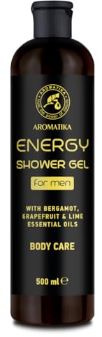 Gel Doccia Uomo Energy 500ml - Gel con Olio Essenziale di Bergamotto - Olio Essenziale di Pompelmo - Olio Essenziale di Lime - Cura della Pelle - Detersione e Cura - Fragranza Fresca