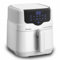 Salente HotAir, 2-in-1 Heißluftfritteuse mit Grill, 4,3 l, digitaler LED-Touchscreen, 8 Programme, Timerfunktion, ölfrei, 80-200 °C, energiesparend, weiß