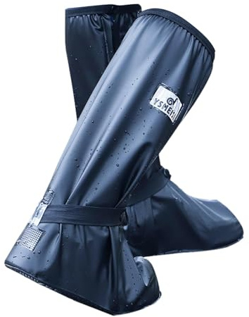 Biniveil Fundas impermeables para botas,Cubierta impermeable para lluvia de zapatos de PVC para exteriores con correas elásticas reflectantes | Cubiertas antideslizantes para zapatos de ciclismo con