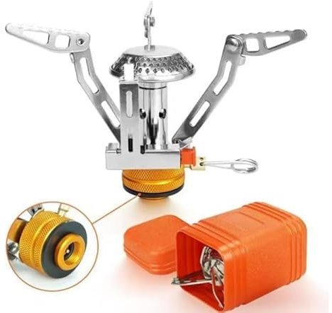 Awroutdoor Hornillo de gas de camping de 3000 W, hornillo de gas con encendido piezoeléctrico, resistente al viento, cocina de gas, pequeña y portátil, plegable, quemador de gas, camping Stove para