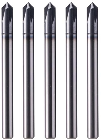 4 Flute 90° Solid Carbide Chamfer End Mill Set(5Pcs, 1/8), AlTiN Coated