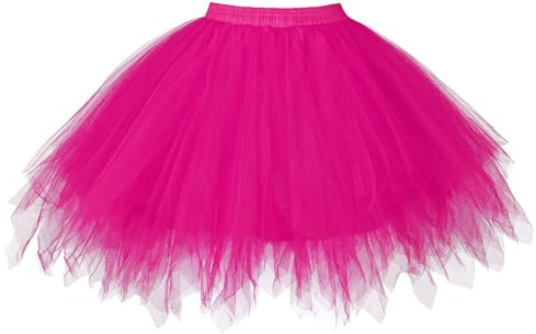 TRIWORKS Plus Size Rose Red Tutu Skirts for Women Adult 80's Ballet Bubble Tulle Skirt for Dance Layered Tulle Petticoat Halloween Tutu XXL