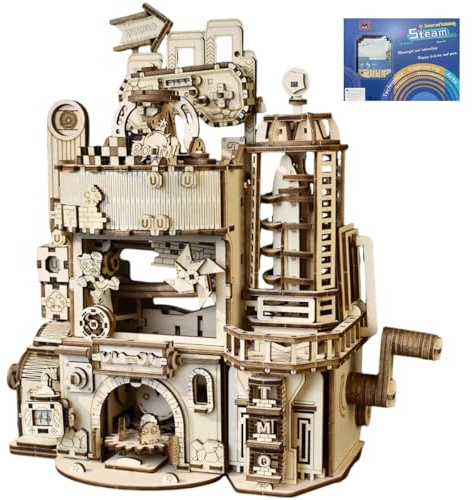Maquetas para Construir Adultos Madera Maqueta Montar Puzzle 3D Construcciones Puzzles Adulto Rompecabezas Wooden Circuito Canicas Modelo Mecánico Kit, Regalos y Decoración para Adultos y Niños