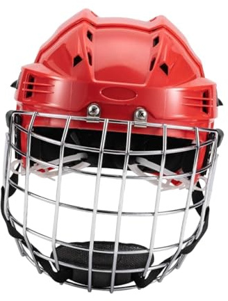 Fiocias Casco para Hockey Casco Deportivo Ajustable Casco de Patinaje Casco de Entrenamiento Acolchado con Protección Facial Y Correa Adecuado Pa
