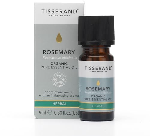 Tisserand Rosemary Organic Essential Oil - 9ml | Invigorating Rosemary Aroma, 100% Natural Pure Essential Oils, Uncompromising Quality, Certified Vegan