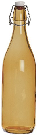 Excelsa Happy Color Bouteille Lisse 1 l, Verre, Orange, 8 X 8 X 30 cm