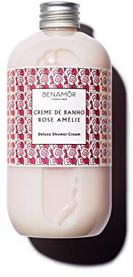 Benamôr - Rose Amélie Shower Cream with Argan Oil and Aloe Vera - Hydrating and Revitalizing Body Wash - Delicate Rose Scent - Paraben free, Vegan - 500 ml Bottle