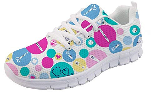 Showudesigns - Scarpe da corsa traspiranti, con lacci, per uomo e donna, scarpe da ginnastica, sportive, con disegno di orso da cartone e infermiera, 39 EU