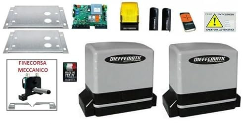 Kit 2 Motori Automazione Cancello Scorrevole 230V 600Kg Per Doppia Due Anta Dfm