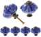 TsunNee Lot de 6 boutons d'armoire en céramique, boutons de tiroir chics, poignées d'armoire de cuisine en forme de citrouille antique, boutons de porte de meubles ronds, bleu