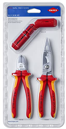 KNIPEX Elektro-Installationsset 1 x 13 86 200, 1 x 16 95 01 SB, 1 x 70 06 160 in Blister, 00 31 30 BK V01