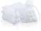 OWill Lot de 50 Sachets Organza Blanc 7 x 9 cm,Petit sac cadeau pochette bijoux mariage,Sachet organza pochon pour bijoux dragees,Pochette organza transparente bonbon lavande communion baptême