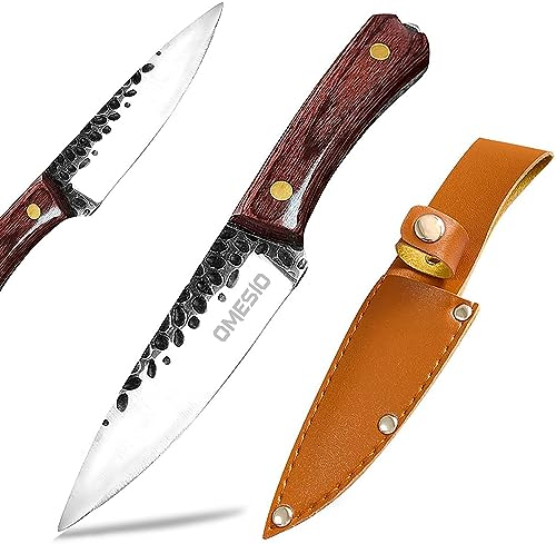 Omesio Outdoor Couteaux fixes petit exécuter autorisé légalement, Full Tang outdoor couteaux petit, Bushcraft couteau avec fourreau