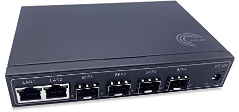 Elfcam® - Gigabit Ethernet LAN Switch，2 x Gigabit Ethernet Port 10/100/1000Mbps und 4 x Gigabit SFP Ports, Plug-and-Play Gigabit Switch LAN Splitter