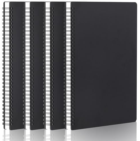 Yarotm Quaderni a Spirale Quadretti - 4 Pezzi A4 Quadernino Appunti - 100 g/m² Carta Quaderno ad Spirale - Block Notes A4 Quadretti 5mm