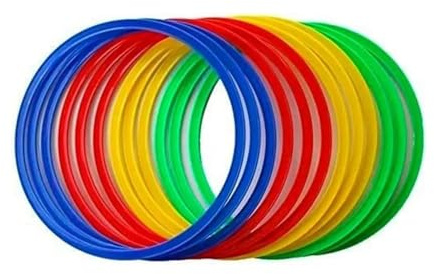 Cannon - Set de 12 Aros de Entrenamiento Deportivos de 50 cm – Aros Flexibles para Fútbol, Atletismo, Educación Física y Juegos Infantiles
