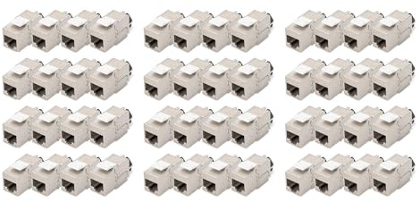 DIGITUS Modulo Keystone Cat-6A schermato - 48 pezzi - Jack RJ45 - 500 MHz 10GBase-T - AWG 26-22 - Progettabile - Con leva di bloccaggio - Montaggio senza attrezzi