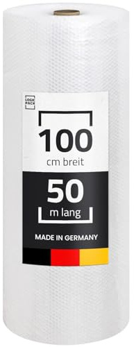 LOGIC PACK Rouleau Papier Bulle 50m x 100 cm - Protection Optimale Déménagement & Expédition - Film 2 Couches 50 Microns Résistant pour Objets Fragiles - Emballage Professionnel Antichoc