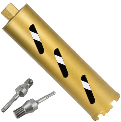 5 Dry Core Drill Bits for Cured Concrete with Rebar Brick Block Masonry etc 12.2in/310mm Drilling Depth，10mm Diamond Segment Height，2 Adapters