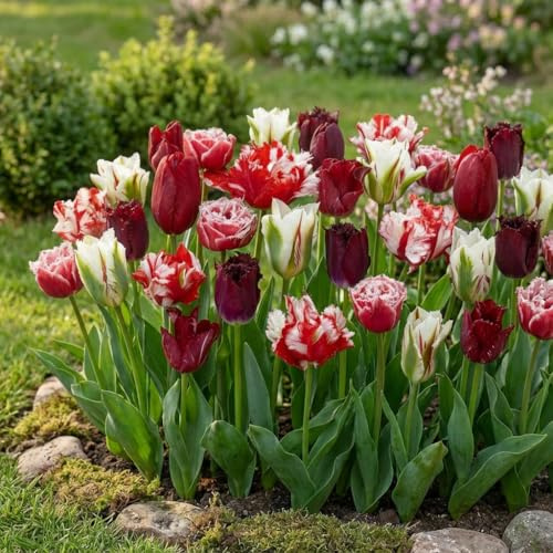 FLORIUM – 20 x tulpanlökar magiska flammor kollektion (20 lökar) | 4 sorter/färger | blandning av Holland, robust vinterhård och flerårig dekoration för trädgård, balkong, krukor (inga frön)
