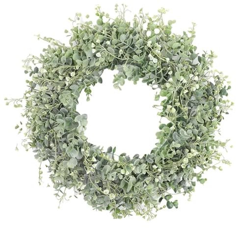 Corona falsa para dormitorio, para puerta delantera, decoración de casa, hojas verdes, guirnalda de simulación