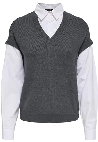 ONLY Onlpayson LS Polo Mix Vest Knt Onlpayson LS Polo Mix Vest Knt Mujer (Pack de 1)