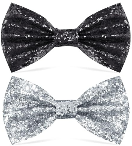 JOOTUEPO Papillon Paillettes Uomo, Glitter e Brillantini per Carnevale, Cerimonie, Party e Costumi - 2 Pezzi