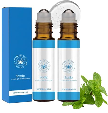Hair Growth Serum Roll On, Hair Growth Serum Roll On Nourishing Scalp & Hair Treatment for Growth, Shine & Strength 2 Pieces, 10 ml