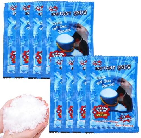 Neve Artificiale in Polvere, Neve Finta per Decorazione, Decorativa Fai da Te, per decorazione dell'albero di Natale, bomboniere, forniture le vacanze, mostre invernali, artigianato di finta, 8pc