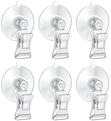 Pawfly Lot de 6 ventouses d'aquarium avec clips - En plastique transparent - Outil d'alimentation pour poissons - Feuilles de plantes - Algues - Support d'alimentation pour légumes - Accessoire